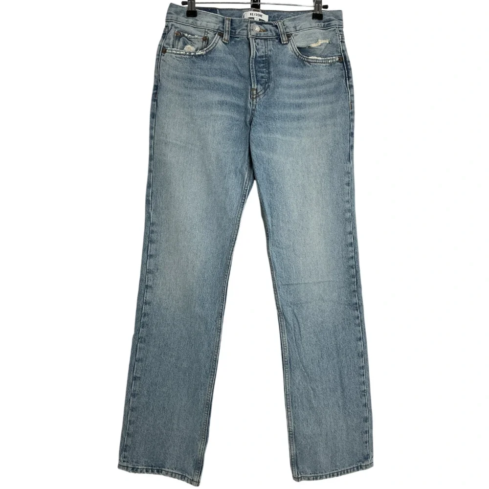 Re/Done Classic Blue Easy Straight Denim Jeans Size 27